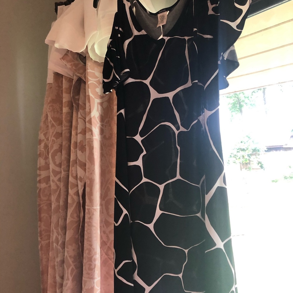Black and white off the shoulder dress